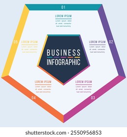 Business Infographic design 6 Options, objects, elements or steps business information template