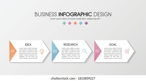 Business Infographic Design Diagram 3 Elements Stock Vector (Royalty ...