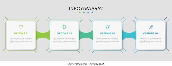 Business infographic design element and 4 number options or steps.