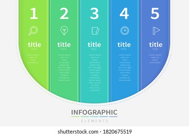 Elemento de diseño de infografía empresarial con cinco opciones