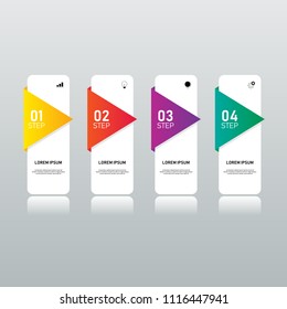 Business infographic design element template with 4 options. Design element template can be used for presentation, workflow, diagram, chart, option, vector illustration