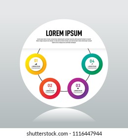 Business infographic design element template with 4 options. Design element template can be used for presentation, workflow, diagram, chart, option, vector illustration