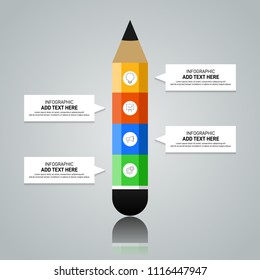 Business infographic design element template with 4 options. Design element template can be used for presentation, workflow, diagram, chart, option, vector illustration