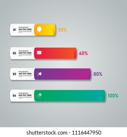 Business infographic design element template with 4 options. Design element template can be used for presentation, workflow, diagram, chart, option, vector illustration