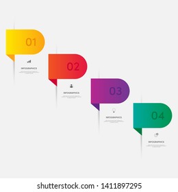 Business infographic design element template with 4 options. Graphic design element template can be used for presentation, workflow, diagram, chart, option, vector illustration