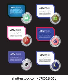 business infographic design elements shiny rounded colorful style 