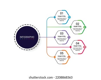 Plantilla de elementos de diagrama de flujo de diseño de infografía de negocios