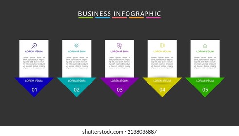 Business Infographic design with icons and 5 options or steps and scratch effect. infographics for business concept.