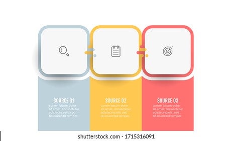 Business infographic design label with 3 options or steps. Process chart. Vector illustration.