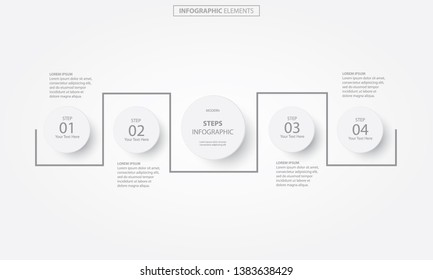 Business infographic design. Modern 4 steps infographic banner template. 