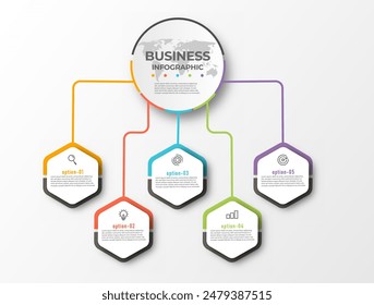 Business infographic design presentation Can be used for workflow layout, diagram, banner, web design. Vector illustration
