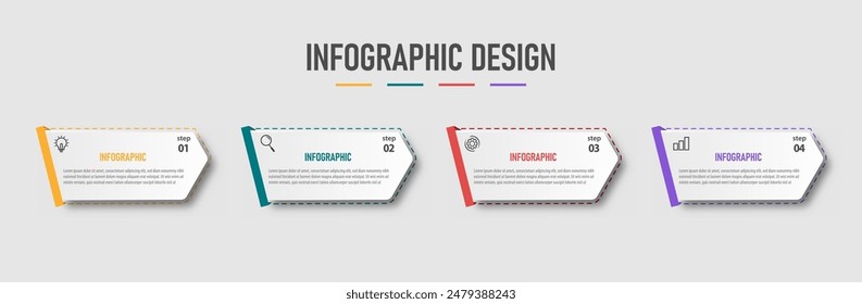 Business infographic design presentation Can be used for workflow layout, diagram, banner, web design. Vector illustration
