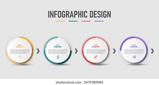 Business infographic design presentation Can be used for workflow layout, diagram, banner, web design. Vector illustration