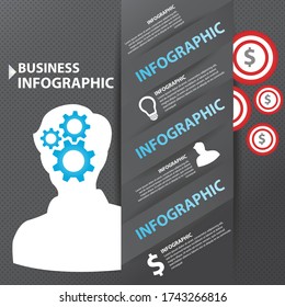 Business infographic design for step presentation, infographics, business design, progress, number options, reports or workflow layout. Clean and modern style