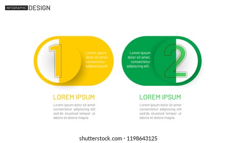 Business infographic design template with 2 number options, steps. Vector illustration. Can be used for presentation, grpah, annual report or web design.