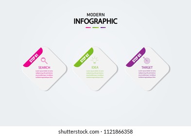 Business infographic design template with 3 options the concept. Vector design element illustration