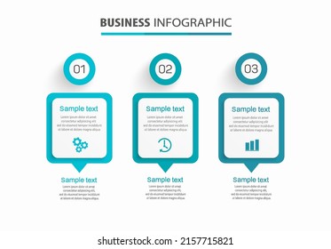 Business infographic design template with 3 options, steps or processes. Can be used for workflow layout, diagram, annual report, web design 