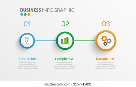 Business infographic design template with 3 options, steps or processes. Can be used for workflow layout, diagram, annual report, web design 