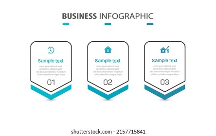 Business infographic design template with 3 options, steps or processes. Can be used for workflow layout, diagram, annual report, web design 