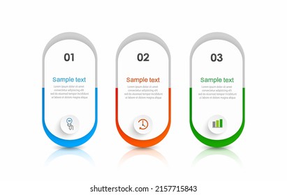 Business infographic design template with 3 options, steps or processes. Can be used for workflow layout, diagram, annual report, web design 