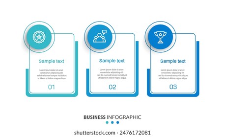 Business infographic design template with 3 options, steps or processes. Can be used for workflow layout, diagram, annual report, web design