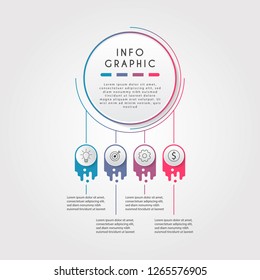 Business Infographic design template with 4 steps. Vector illustrstion eps 10