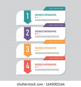 Business infographic design template with 4 number options. 
