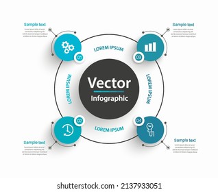 Business infographic design template with 4 options, steps or processes 