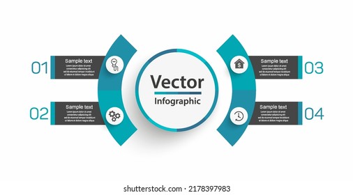 Business infographic design template with 4 options, steps or processes