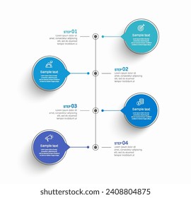 Plantilla de diseño de infografía empresarial con 4 opciones, pasos o procesos