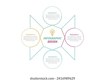 Business Infographic Design Template with 4 options, Business data visualization, Process chart, Vector Infographics