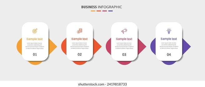 Business infographic design template with 4 options, steps or processes