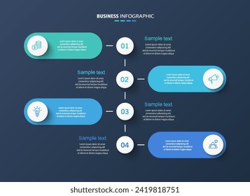 Business infographic design template with 4 options, steps or processes