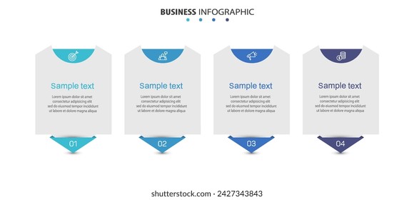 Business infographic design template with 4 options, steps or processes