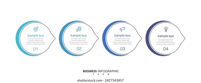 Business infographic design template with 4 options, steps or processes