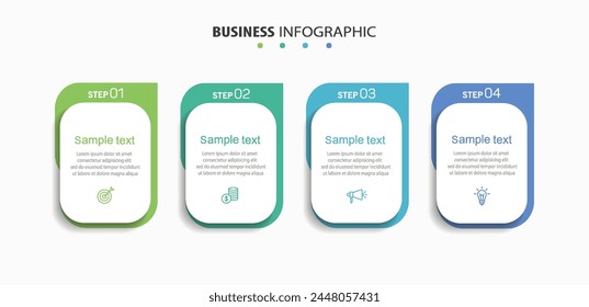 Business infographic design template with 4 options, steps or processes	