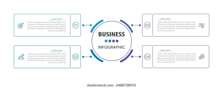  Business infographic design template with 4 options, steps or processes