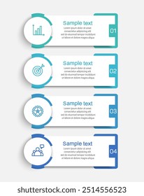 Business infographic design template with 4 options, steps or processes. Can be used for workflow layout, diagram, annual report, web design