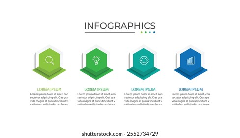 Business infographic design template with 4 options, vector illustration