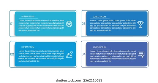 Business infographic design template with 4 options, steps or processes. Can be used for workflow layout, diagram, annual report, web design	
