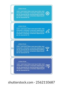 Business infographic design template with 4 options, steps or processes. Can be used for workflow layout, diagram, annual report, web design	
