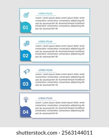 Business infographic design template with 4 options, steps or processes. Can be used for workflow layout, diagram, annual report, web design