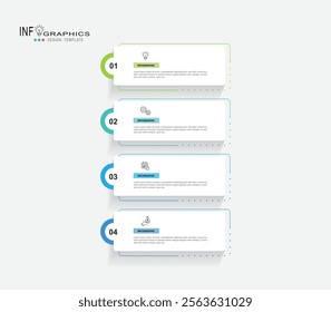 Business infographic design template with 4 options, steps or processes.