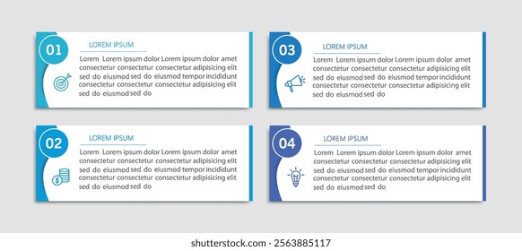 Business infographic design template with 4 options, steps or processes