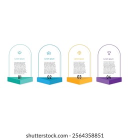 Business infographic design template with 4 steps, options. can be used for workflow diagram, info chart, web design. vector illustration.