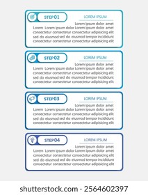 Business infographic design template with 4 options, steps or processes. Can be used for workflow layout, diagram, annual report, web design	
