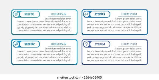 Business infographic design template with 4 options, steps or processes. Can be used for workflow layout, diagram, annual report, web design	
