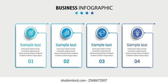 Business infographic design template with 4 options or steps 