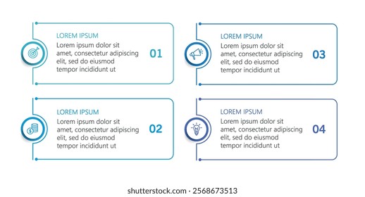 Business infographic design template with 4 options or steps 