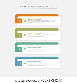 Business Infographic Design Template with 4 Bar of Options